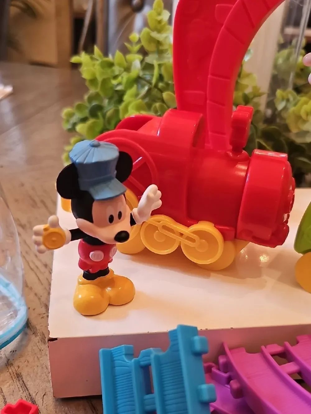 Musical Express Train Track Toy Set with Red Arch and Colorful Tracks